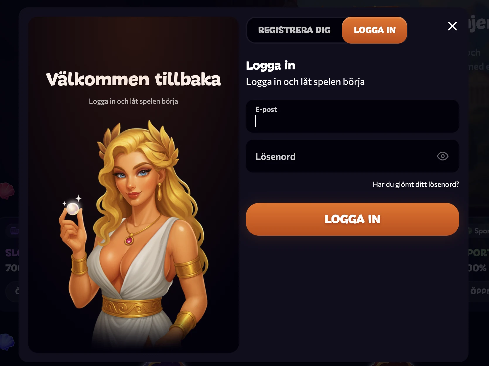 Aphrodite Casino konto registrering och skapa konto